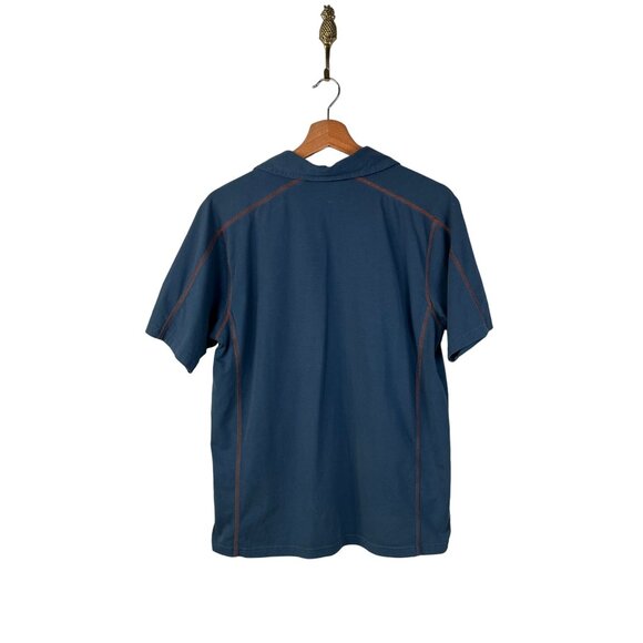 Patagonia Blue Casual Polo Shirt Men's Sz. M Golf Casual Organic Cotton Polo - Picture 2 of 7